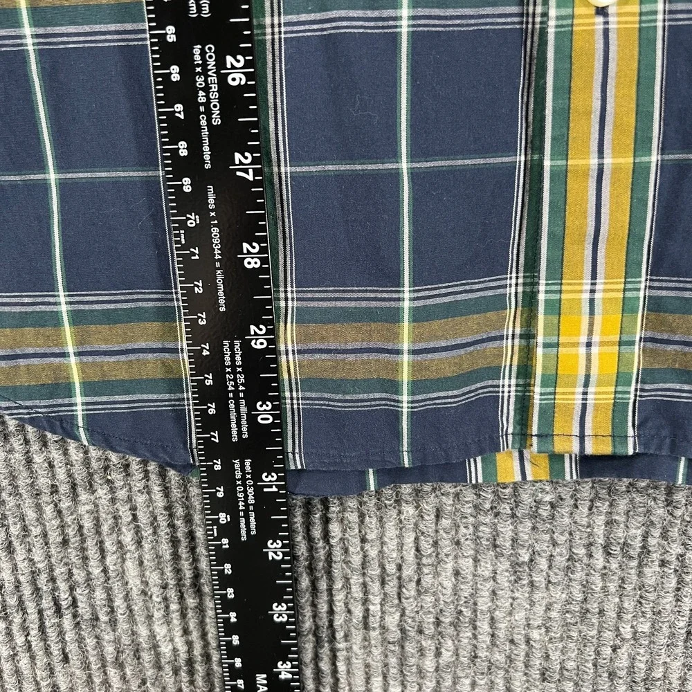Banana Republic Shirt Mens‎ XL Extra Large Blue Yellow Plaid Long Sleeve Button